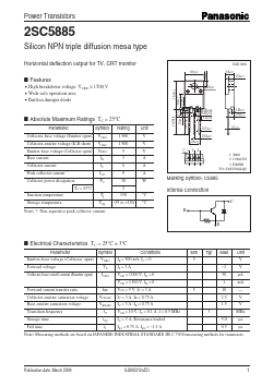 2SC5885 Datasheet PDF Panasonic Corporation