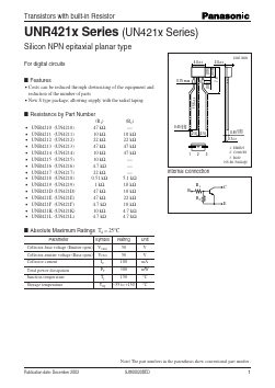 UN421X Datasheet PDF Panasonic Corporation