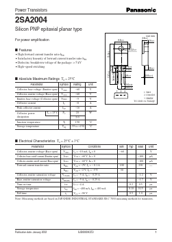 2SA2004 Datasheet PDF Panasonic Corporation