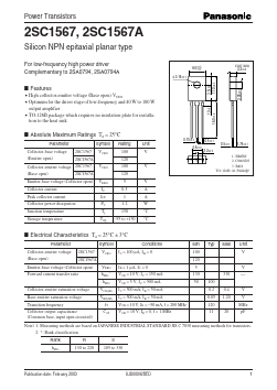 C1567 Datasheet PDF Panasonic Corporation