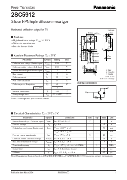 2SC5912 Datasheet PDF Panasonic Corporation