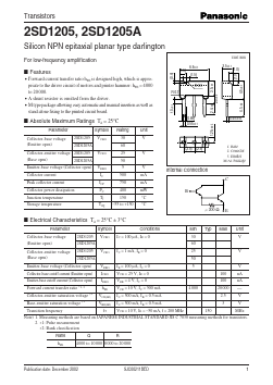 2SD1205 Datasheet PDF Panasonic Corporation