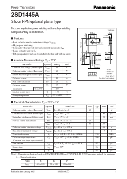 2SD1445A Datasheet PDF Panasonic Corporation