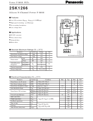 2SK1266 Datasheet PDF Panasonic Corporation