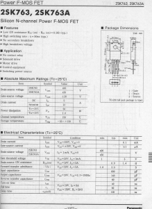 2SK763 Datasheet PDF Panasonic Corporation