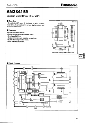 AN3841SR Datasheet PDF Panasonic Corporation