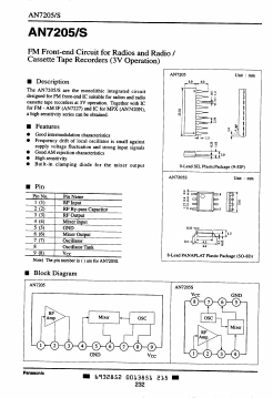 AN7205 Datasheet PDF Panasonic Corporation