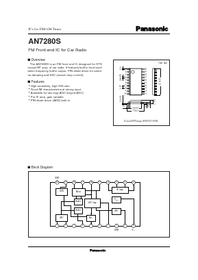 AN7280S Datasheet PDF Panasonic Corporation