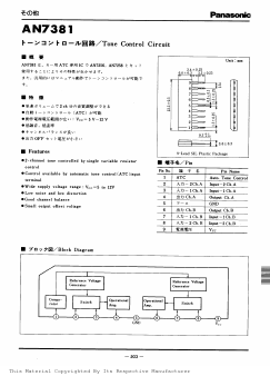 AN7381 Datasheet PDF Panasonic Corporation