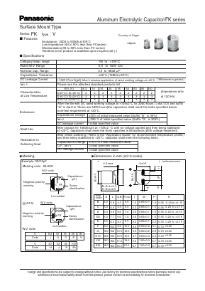 EEVFK1J330P Datasheet PDF Panasonic Corporation