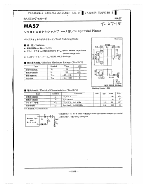 MA291 Datasheet PDF Panasonic Corporation