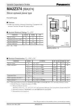 MA374 Datasheet PDF Panasonic Corporation