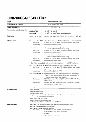 MN103004J Datasheet PDF Panasonic Corporation
