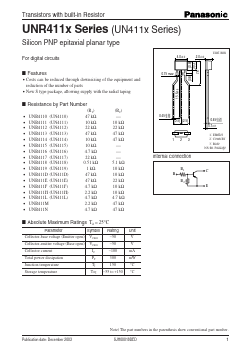 UNR4112 Datasheet PDF Panasonic Corporation