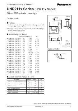 UN2110 Datasheet PDF Panasonic Corporation