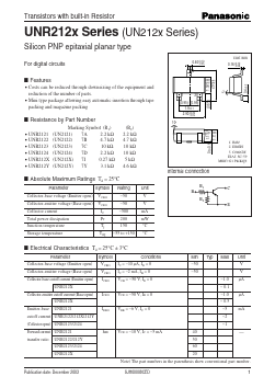 UN212X Datasheet PDF Panasonic Corporation