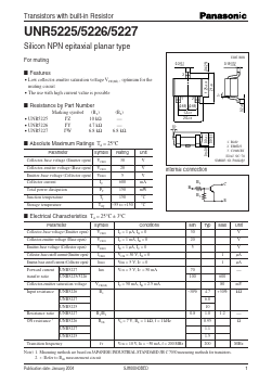 UNR5225 Datasheet PDF Panasonic Corporation
