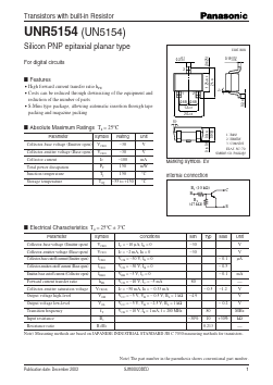 UNR5154 Datasheet PDF Panasonic Corporation