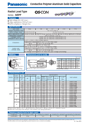 25SEPF82M Datasheet PDF Panasonic Corporation
