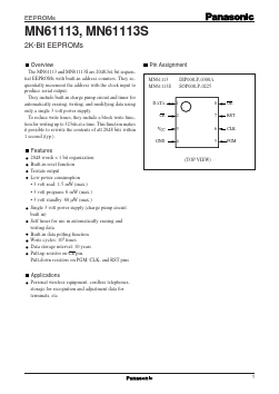MN61113 Datasheet PDF Panasonic Corporation