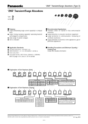 ERZ-V05D180 Datasheet PDF Panasonic Corporation