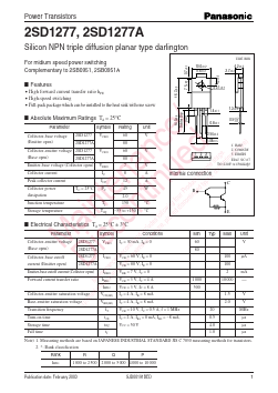 2SD1277AP Datasheet PDF Panasonic Corporation