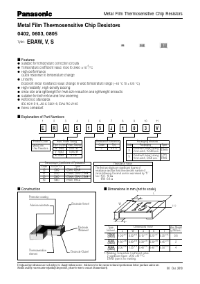 ERAS15J103V Datasheet PDF Panasonic Corporation