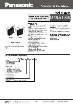 ALE1PF18 Datasheet PDF Panasonic Corporation