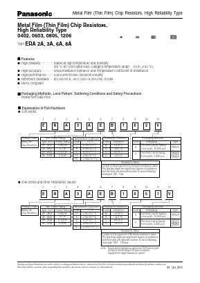 ERA-6AEB394V Datasheet PDF Panasonic Corporation