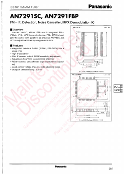 AN7291FBP Datasheet PDF Panasonic Corporation