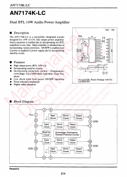 AN7174K-LC Datasheet PDF Panasonic Corporation