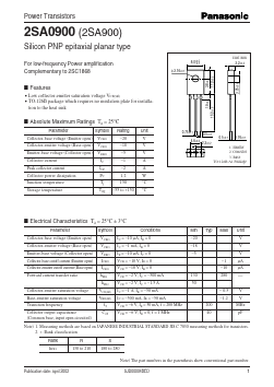 2SA900 Datasheet PDF Panasonic Corporation
