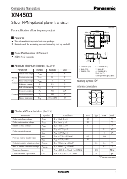 XN4503 Datasheet PDF Panasonic Corporation