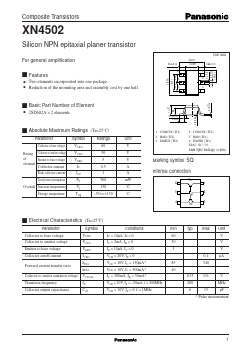 XN4502 Datasheet PDF Panasonic Corporation