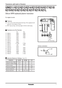 UN621F Datasheet PDF Panasonic Corporation