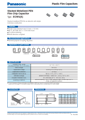 ECWU1332JX5 Datasheet PDF Panasonic Corporation
