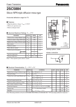 2SC5884 Datasheet PDF Panasonic Corporation