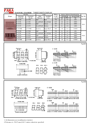A-553Y Datasheet PDF Para Light Electronics