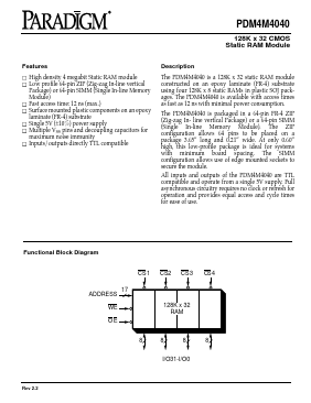 PDM4M4040S25Z Datasheet PDF Paradigm Technology