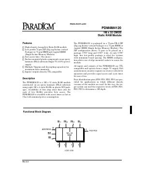 PDM4M4120S25Z Datasheet PDF Paradigm Technology