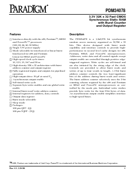 PDM34078SA12QATY Datasheet PDF Paradigm Technology