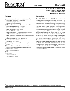 PDM34088SA10QI Datasheet PDF Paradigm Technology