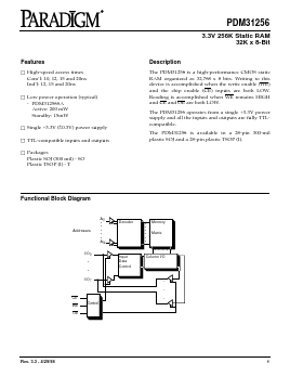 PDM31256SA10SO Datasheet PDF Paradigm Technology