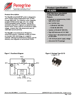 PE4259G-06SC70-3000C Datasheet PDF Peregrine Semiconductor