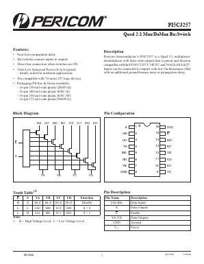 PI5C3257R Datasheet PDF Pericom Semiconductor