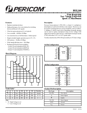 PI5L100LE Datasheet PDF Pericom Semiconductor