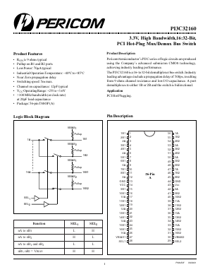 PI3C32160 Datasheet PDF Pericom Semiconductor