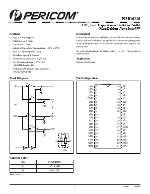 PI3B16226 Datasheet PDF Pericom Semiconductor