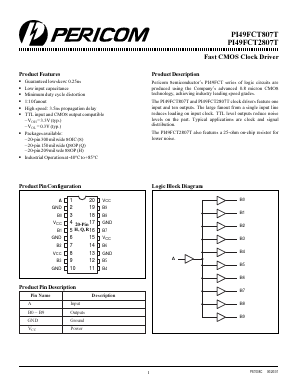 PI49FCT807TQB Datasheet PDF Pericom Semiconductor