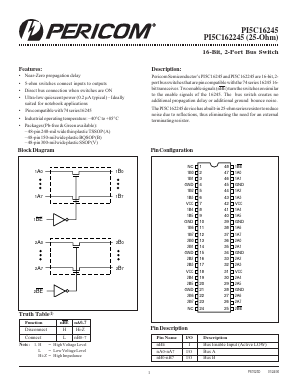 PI5C162245VX Datasheet PDF Pericom Semiconductor